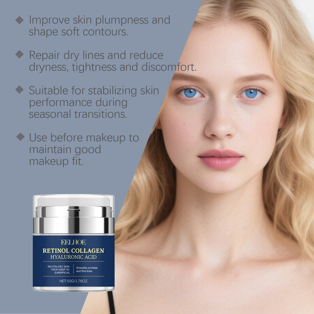 Retinol Collagen Face Cream with Hyaluronic Acid - Skin Revitalizing & Smoothing