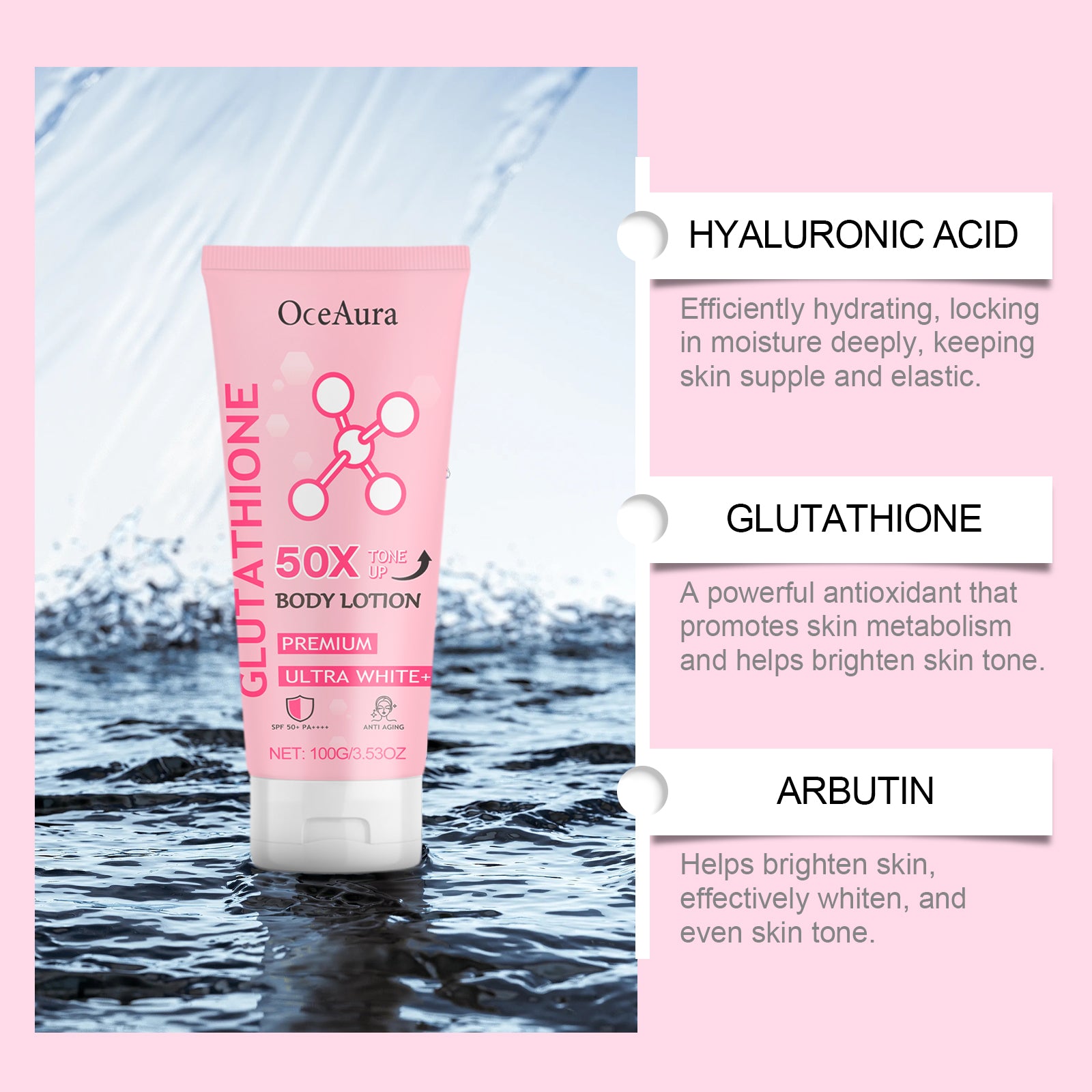 Glutathione Daily Hydrating Body Lotion, Skin Smoothing & Even Tone Body Cream