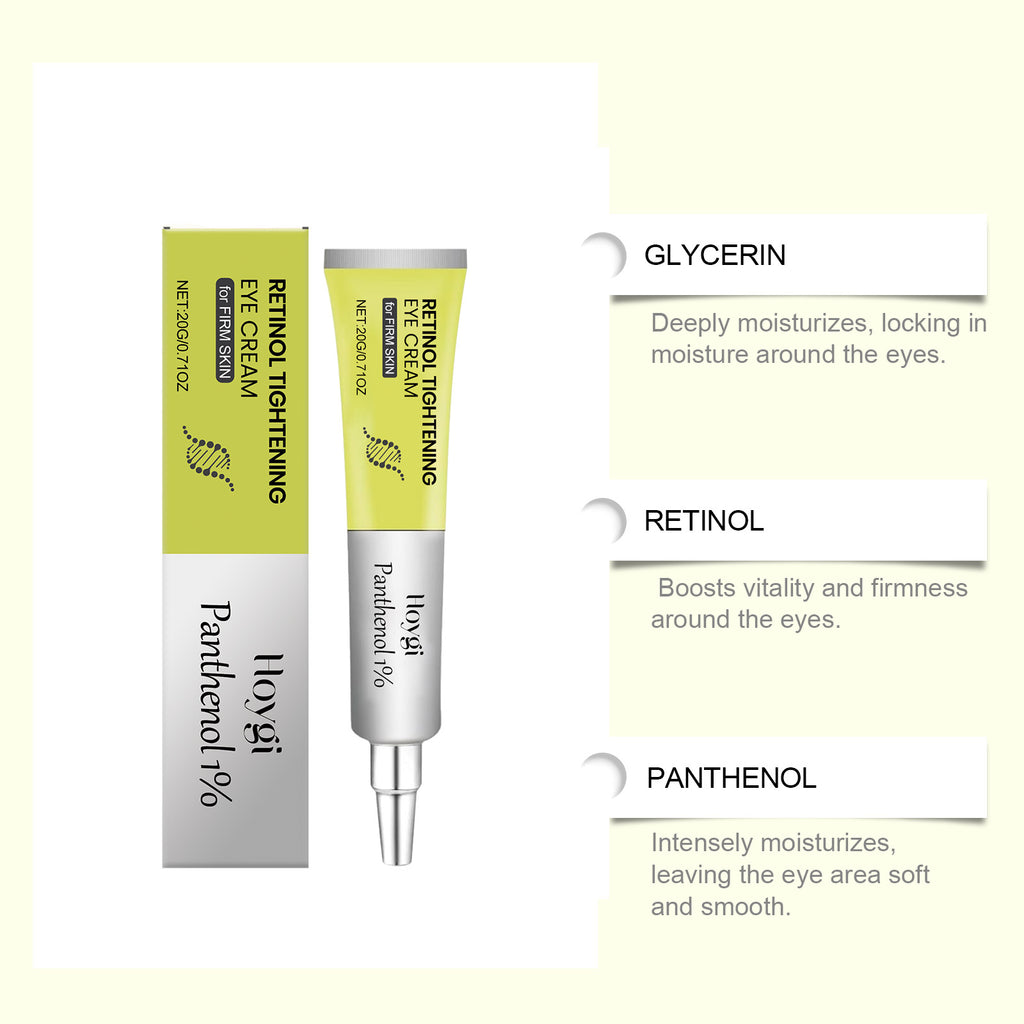 Retinol Tightening Eye Cream with Panthenol, Daily Hydrating Under Eye Moisturizer