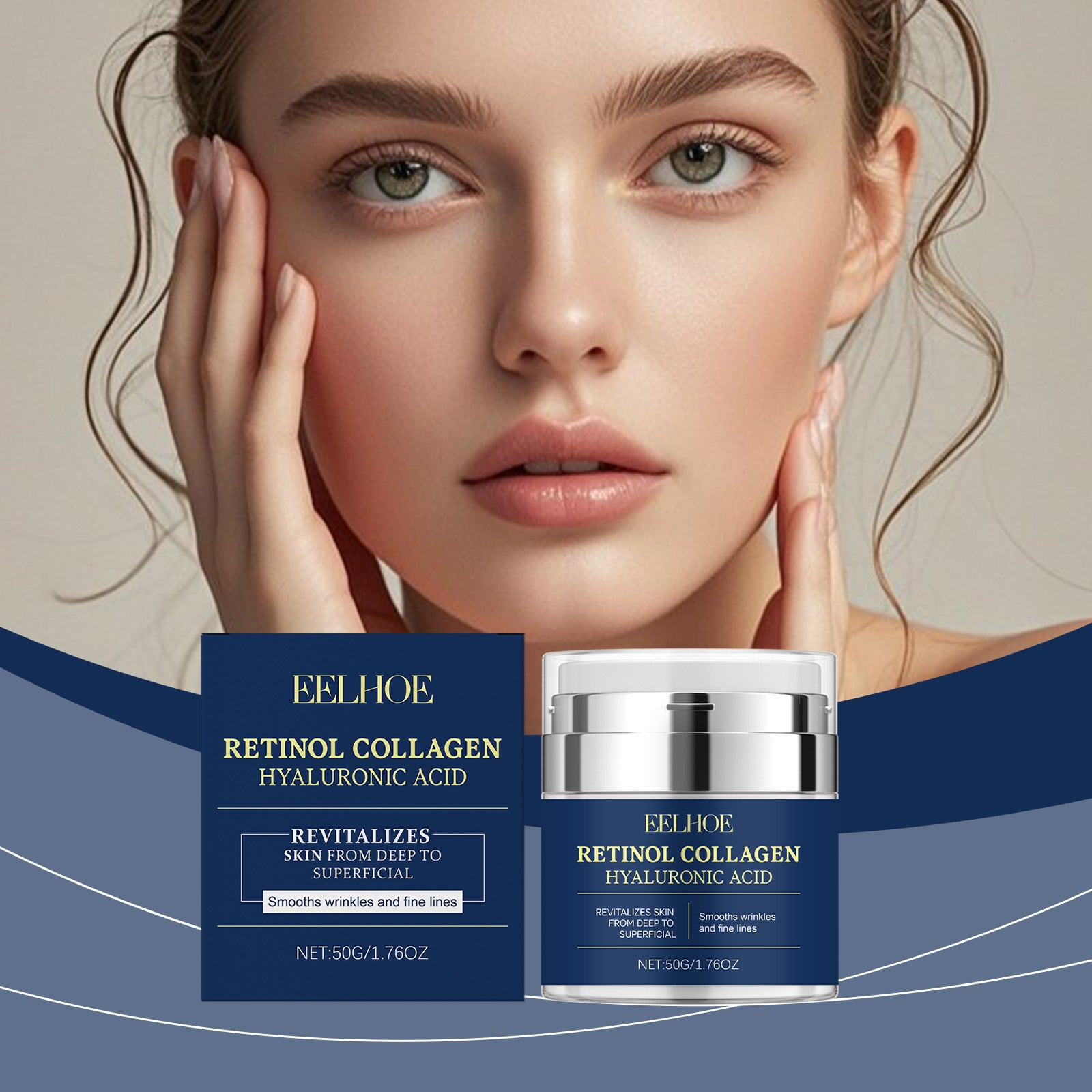 Retinol Collagen Face Cream with Hyaluronic Acid - Skin Revitalizing & Smoothing