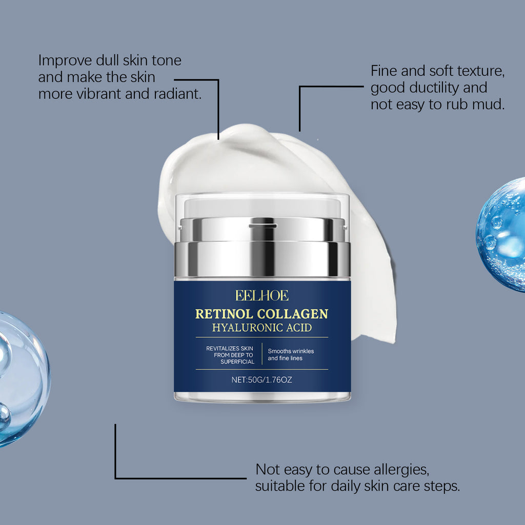 Retinol Collagen Face Cream with Hyaluronic Acid - Skin Revitalizing & Smoothing