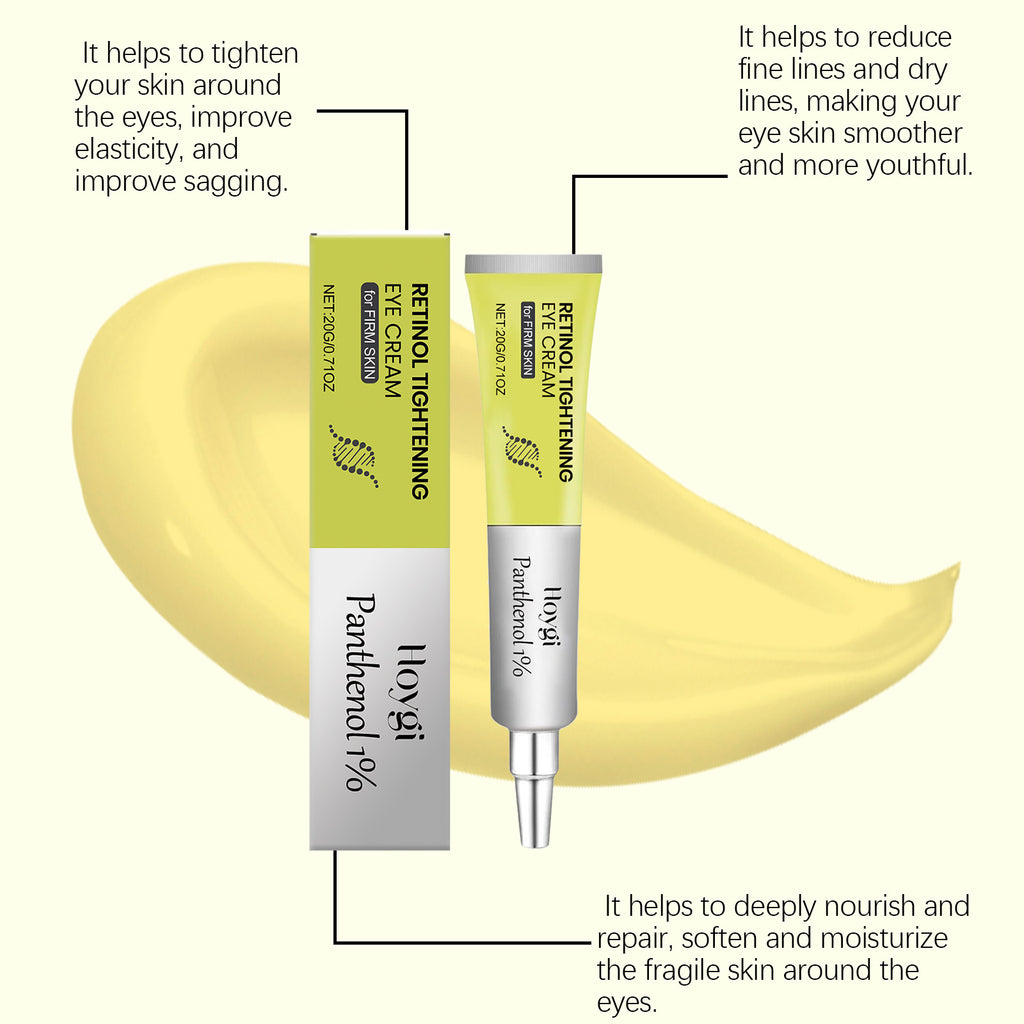Retinol Tightening Eye Cream with Panthenol, Daily Hydrating Under Eye Moisturizer