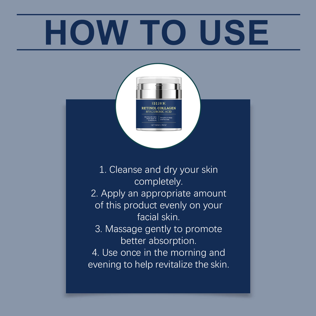 Retinol Collagen Face Cream with Hyaluronic Acid - Skin Revitalizing & Smoothing